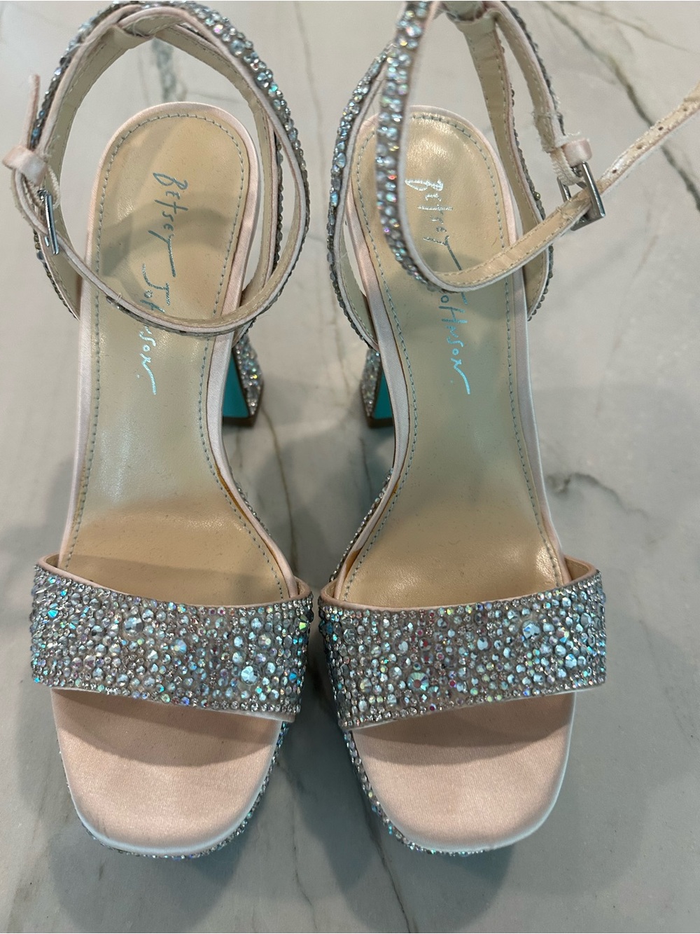 Betsey Johnson Crystal Embellished Platform Heels - Picture 4 of 9
